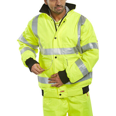 B-Dri Super Bomber Hi Vis Waterproof Jacket Saturn Yellow