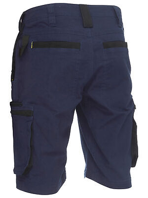 Bisley Flx & Move Stretch Utility Zip Cargo Shorts Navy UKSHC1330