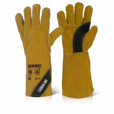 B Flex Premium Gold Welders Gauntlet Pair BFPGW Size 10 EN388 EN407 EN12477