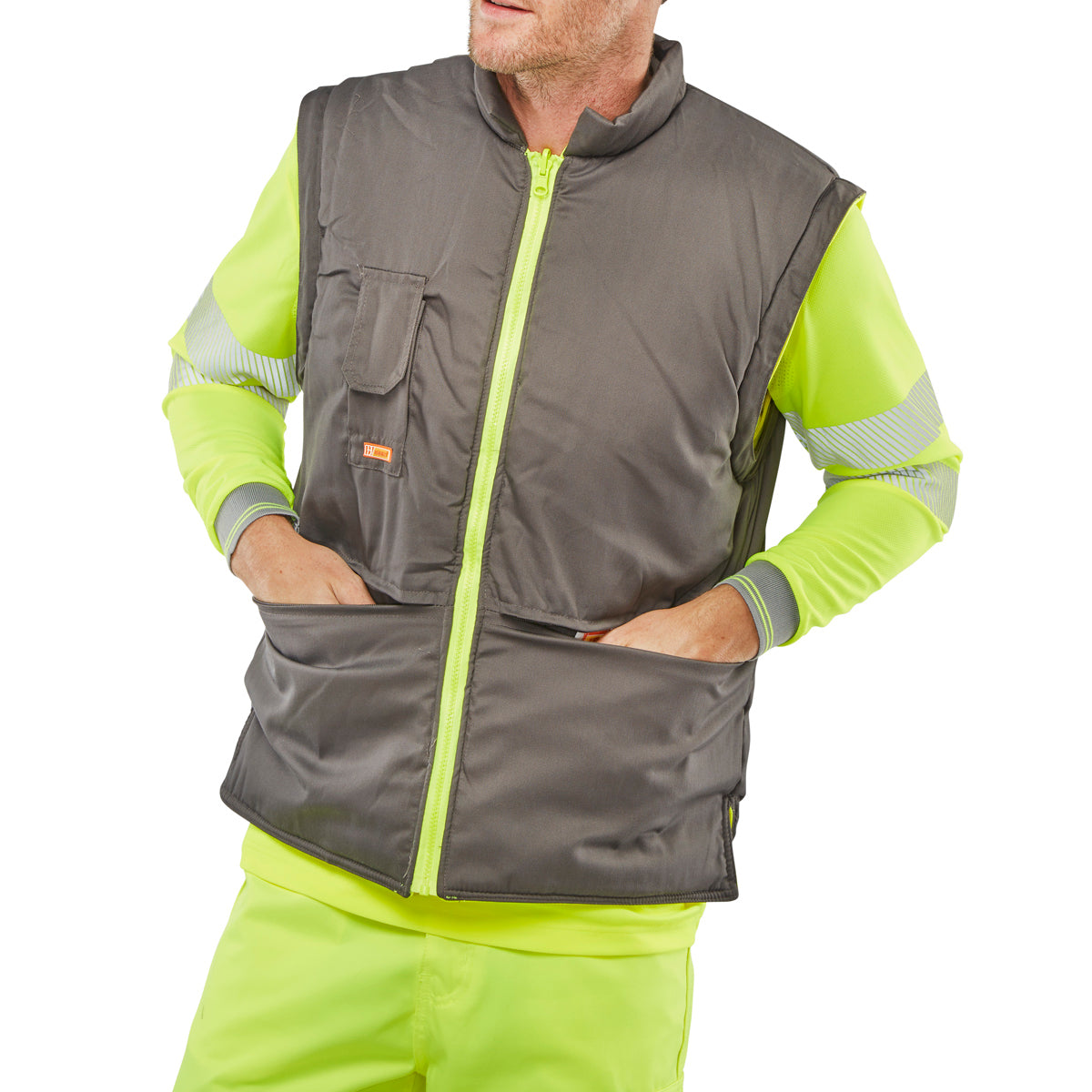Be Seen Elsener 7-in-1 Hi Vis Waterproof Jacket Saturn Yellow