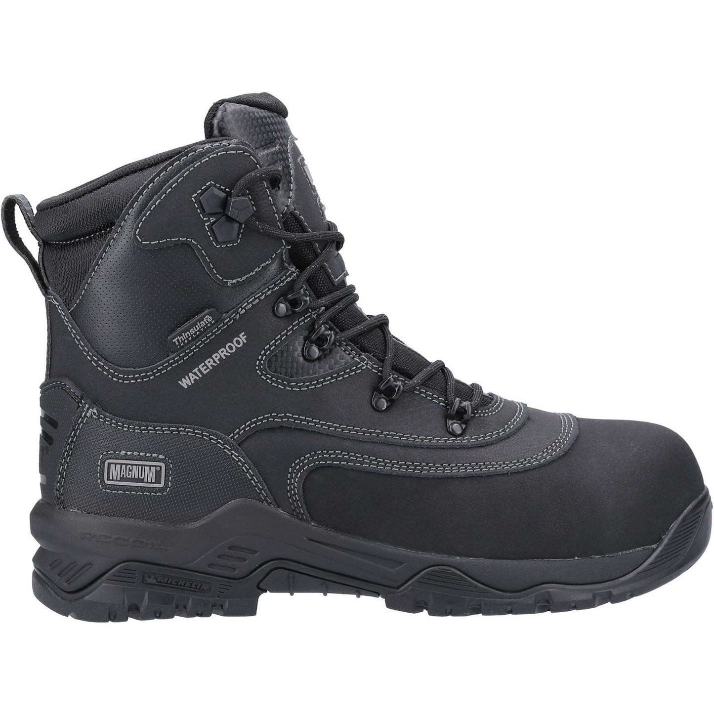 Magnum Broadside 8.0 Safety Work Boots Black Waterproof Ortholite 5-13 Composite