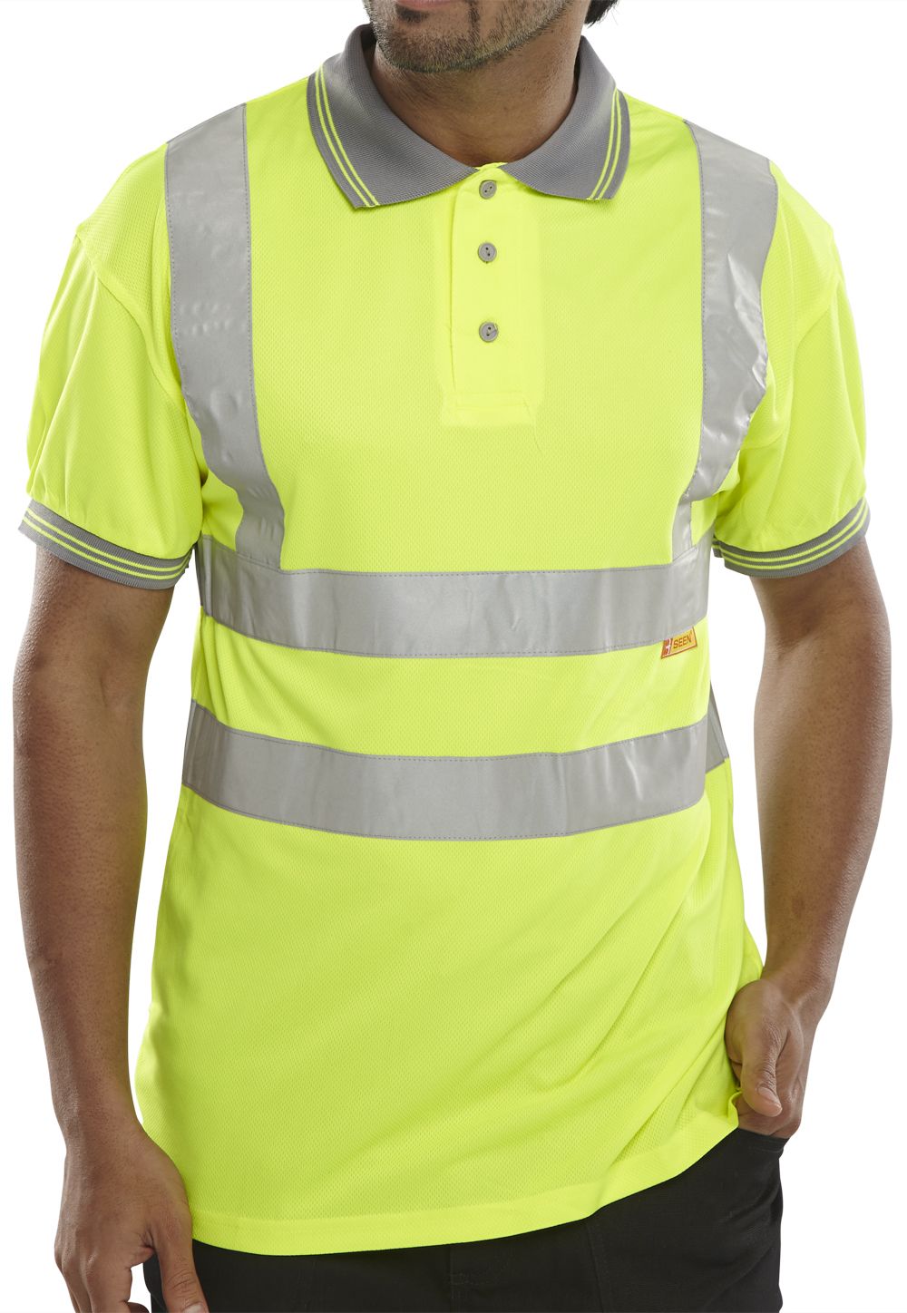 Be Seen Hi Viz High Visibility Polo Shirt Short Sleeve Small - 4XL Orange Yellow