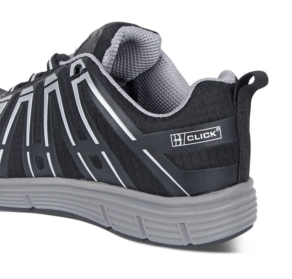 Click Safety Trainers Work Shoes Black Grey Non Metal S3 Toecap Midsole 6-12