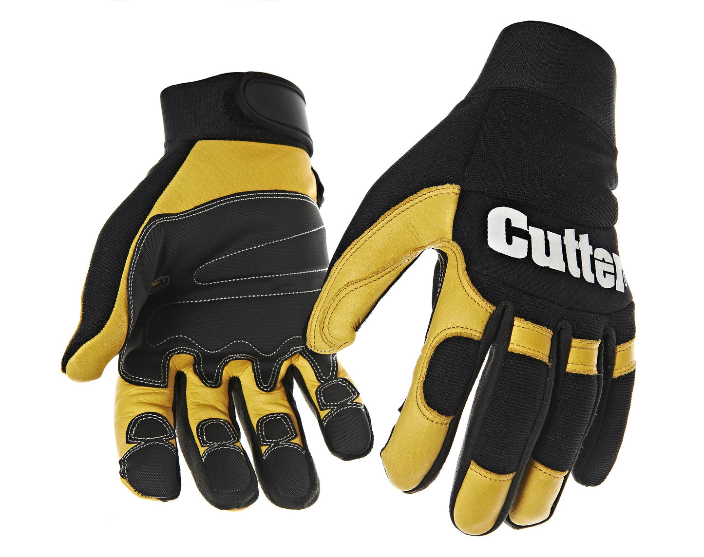 Cutter Utility Gloves Black/Yellow CW800 Small - XL Velcro Wrist