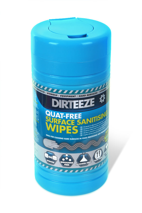 Dirteeze Santising Wipes Tub 250 wipes Jumbo Canister Alcohol Free DZAB250