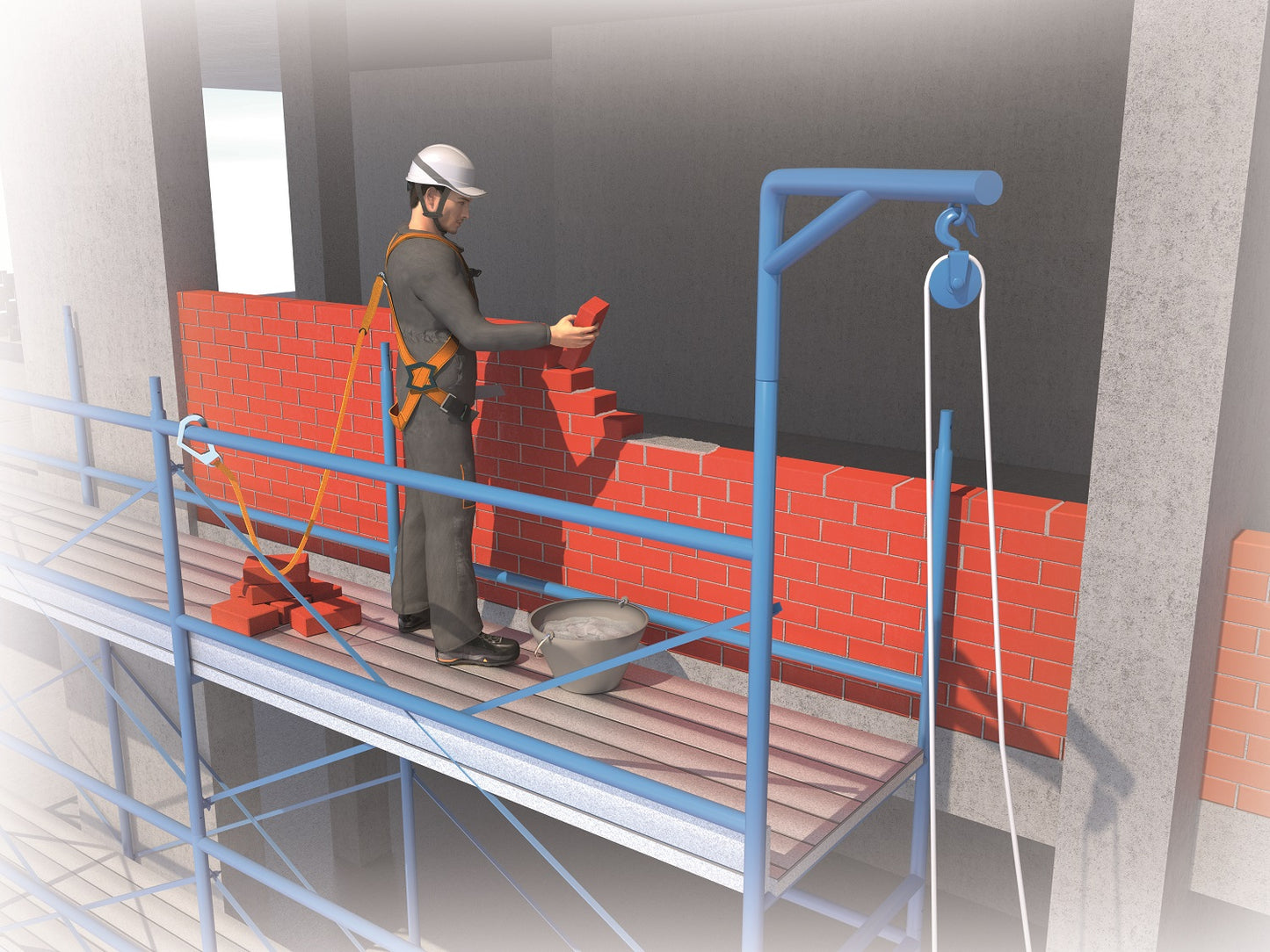 Delta Plus Scaffolders Fall Arrest Kit ELARA 190 Harness & Lanyard with Free Bag