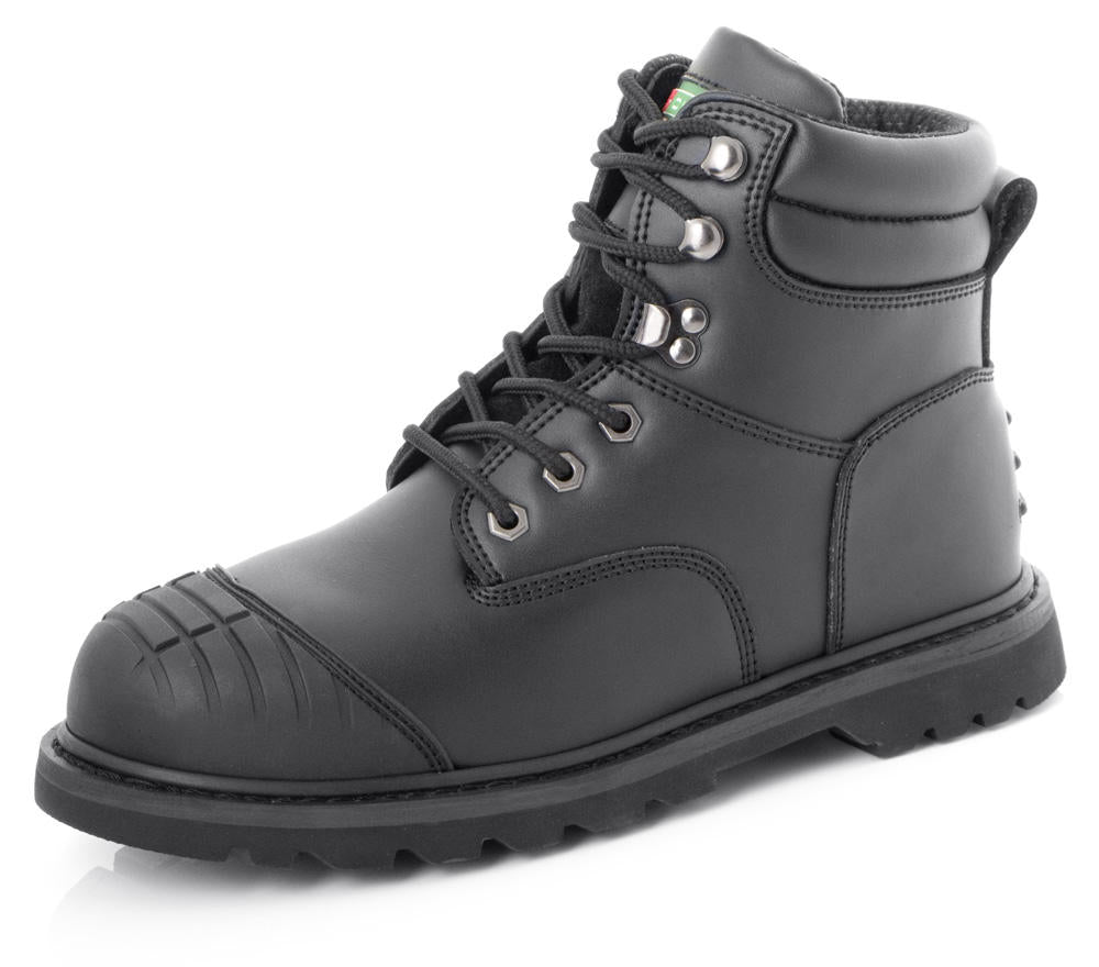 Click Goodyear Welted Safety Work Boots Steel Toecap Scuff Cap Black 6-12