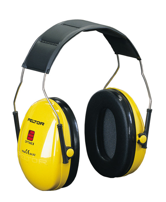 3M Peltor Optime One Ear Defenders Headband SNR27db Yellow Ear Muffs Lightweight