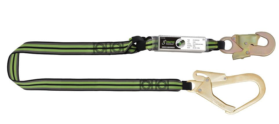 1.5m Metre Lanyard with Scaffold Hook 44mm Webbing EN355 Energy Absorber