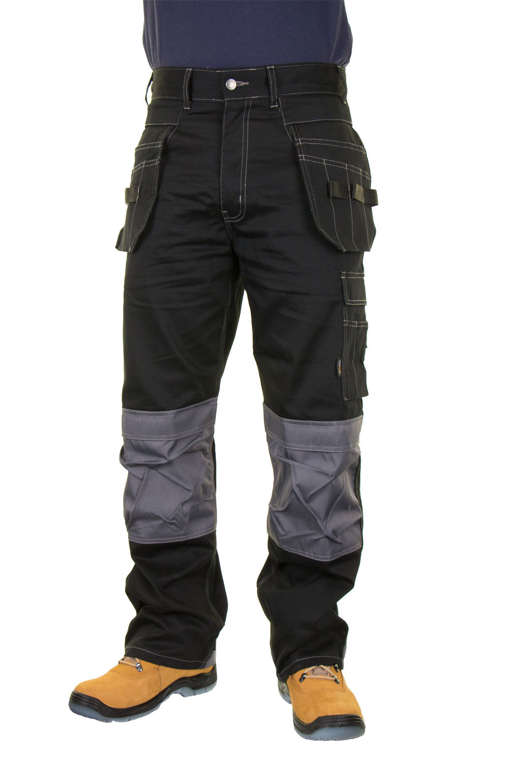 Click Kington Multipocket Work Trousers Pants Black Cordura Knees 30"-48" Waist