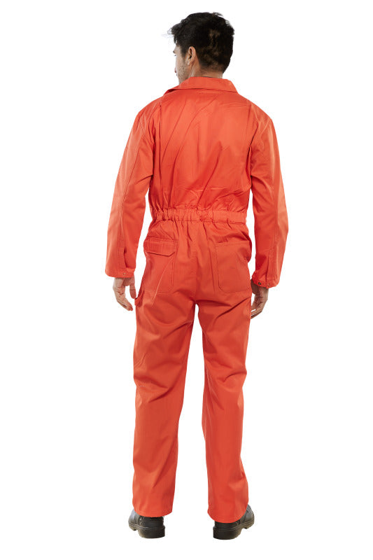 Click Polycotton Boilersuit Overalls Coverall Orange Zip Fastening 36" - 58"