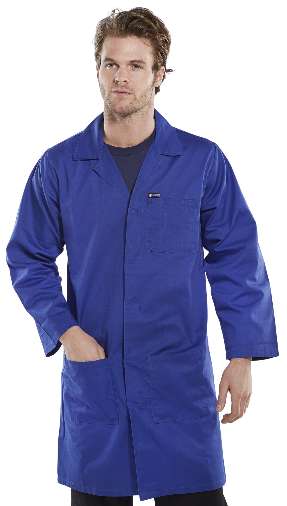 Click Warehouse Jacket Lab Coat White, Green, Navy or Royal Blue