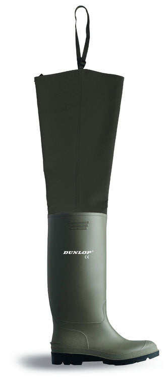 Dunlop PVC Thigh Wader Green Waders Waterproof Non Safety Fishing PTW