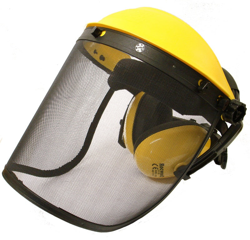 Rocwood Face Guard Visor with Ear Defenders Mesh or Poly Strimmer Brushcutter