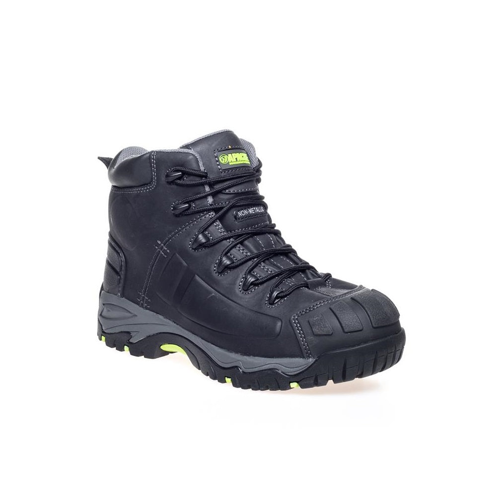 Apache Mercury Safety Work Boots Black Leather S3 SRC Waterproof Scuff Cap 3-13
