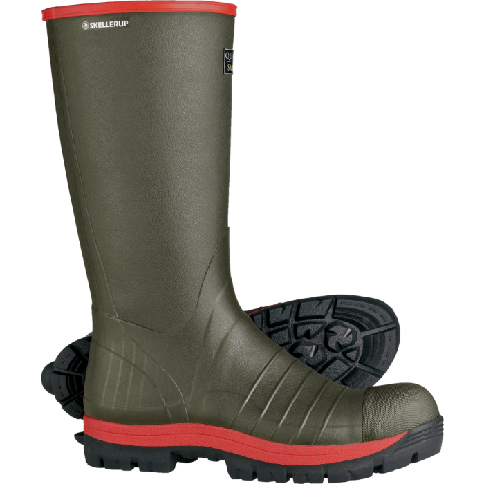 Skellerup Quatro Insulated Safety Welly - Black, Green
