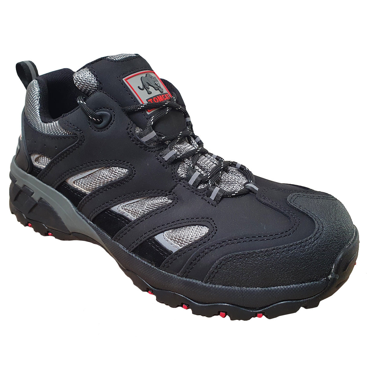 Rockfall TC130 Maine S1P Safety Trainers Black/Red