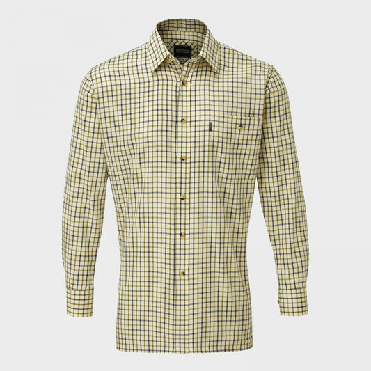 Woodbridge Checked Work Shirt Green/Blue S-3XL Long Sleeved Chest Pocket