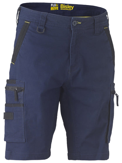 Bisley Flx & Move Stretch Utility Zip Cargo Shorts Navy UKSHC1330