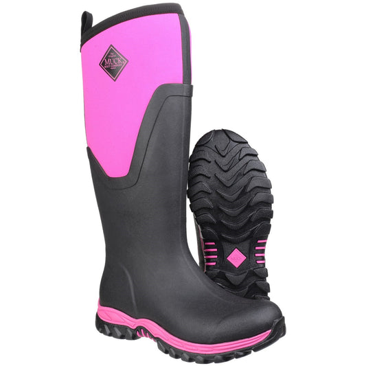 Muckboot Arctic Sport II Tall Womens Ladies Wellies Black/Pink