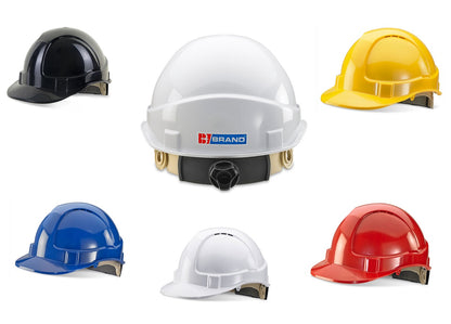 B Brand Vented Safety Helmet Hard Hat Ratchet Adjustment Sweatband 5 Colours