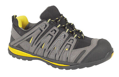 Amblers Safety Trainers FS42C Black Yellow Grey S1 Midsole & Toecap FS42C