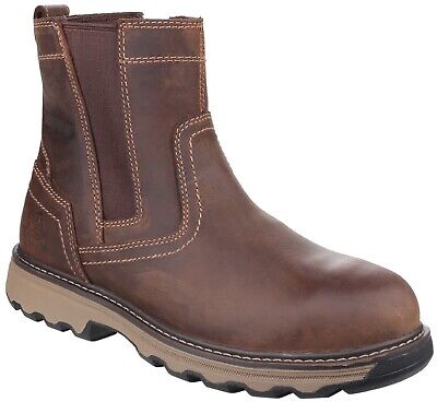 Caterpillar CAT Pelton Chelsea Dealer Safety Work Boots Brown Leather