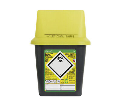 Sharps Bin Biohazard Needle Waste Box Insulin Syringe Tattoo Travel Medical