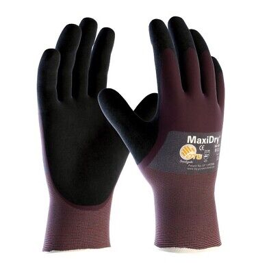 ATG Maxidry Gloves 3/4 Coated S-XL 2 Pair Pack 56425 Liquid & Oil Repellant