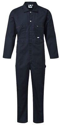 Fort Zip Front Overalls Navy Blue Polycotton 34" - 60" 240gsm Zip Chest Pockets