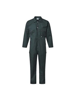 Fort Zip Front Overalls Spruce Green Polycotton 34"- 60" 240gsm Zip Chest Pocket