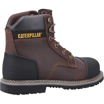Cat Powerplant Safety Work Boots Scuff Cap S3 Brown Leather Water Resistant 6-13
