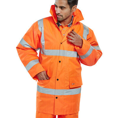 Be Seen Hi Vis Constructors Traffic Jacket High Visibility Orange