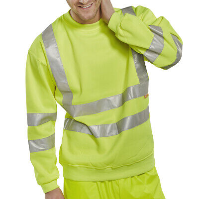 B-Seen Hi Vis Sweatshirt Unisex Saturn Yellow EN20471
