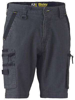 Bisley Flx & Move Stretch Utility Zip Cargo Shorts Charcoal Grey UKSHC1330