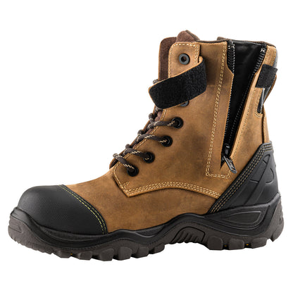 BuckBootz Buckler BSH008NMWP High Leg Lace Up Safety Boots Brown