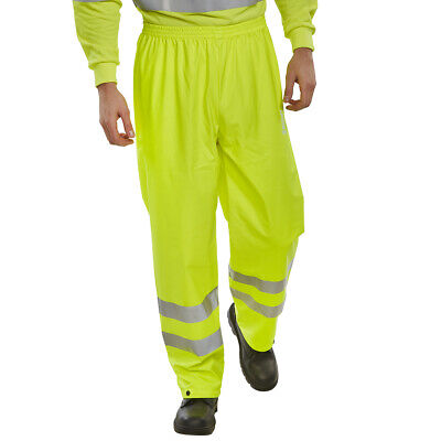 B-Seen Super B-Dri Hi Vis Waterproof Overtrousers Saturn Yellow