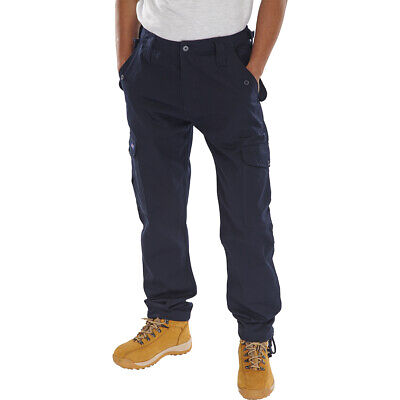 Click Polycotton Combat Trousers Navy