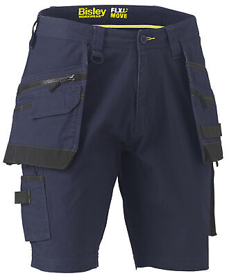 Bisley FLX & MOVE Stretch Utility Holster Pocket Shorts Navy UKSHC1336