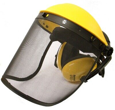 Rocwood Face Guard Visor with Ear Defenders Mesh or Poly Strimmer Brushcutter