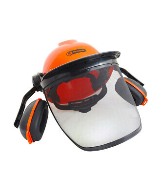 Chainsaw Helmet Mesh Visor Ear Defenders also Strimming Brushcutting EN397 EN166