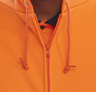 Be Seen Hi High Viz Hoodie Hooded Sweatshirt Full Zip EN20471 Orange Yellow
