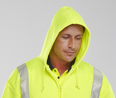 Be Seen Hi High Viz Hoodie Hooded Sweatshirt Full Zip EN20471 Orange Yellow