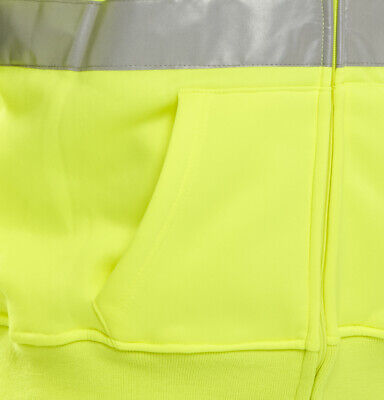 Be Seen Hi High Viz Hoodie Hooded Sweatshirt Full Zip EN20471 Orange Yellow