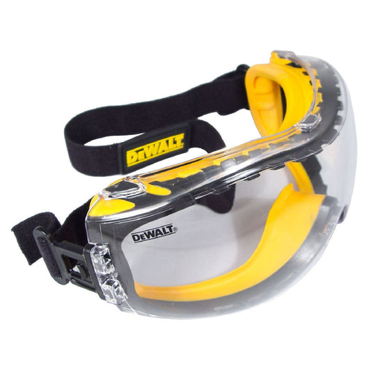 Dewalt Concealer Goggles Safety Eyewear Clear Lens EN166 Anti Mist