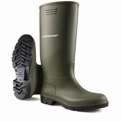 Black or Green Dunlop Waterproof Welly Wellies Wellington Boots Sizes 3 to 12