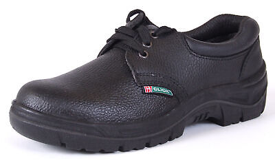 Click Black Leather Safety Work Shoes Steel Toecap Size 4 to 13 Anti Static CDDS