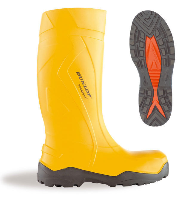 Dunlop Purofort + Plus Full Safety Welly Wellies Wellington Boots Yellow 5-13