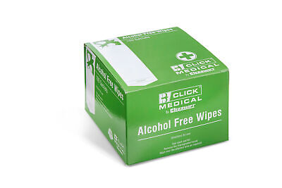 (LL) Click Medical Alcohol Free Wipes Pack of 100 CM0800 Individually Wrapped