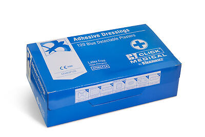 Click Medical Blue Detectable Plasters 120 Pack CM0500 Hypo-Allergenic